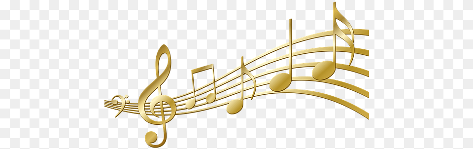 Scores Staff Treble Clef Gold Note Gold Music Notes Png