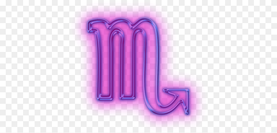 Scorpio Zodiac Symbol Transparent Scorpio Sign, Light, Neon, Purple Png