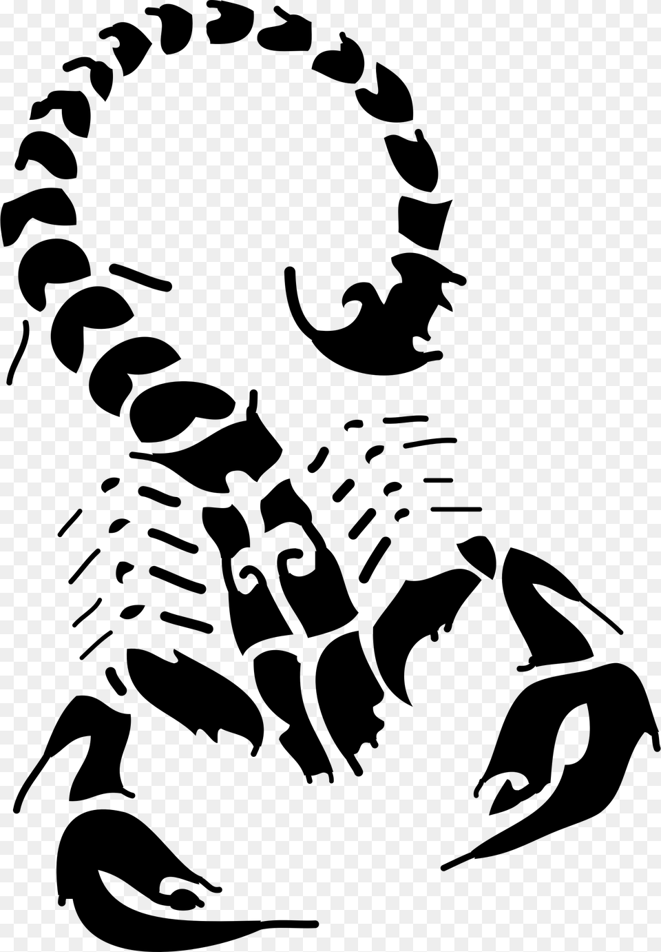 Scorpion Tattoo, Gray Free Png
