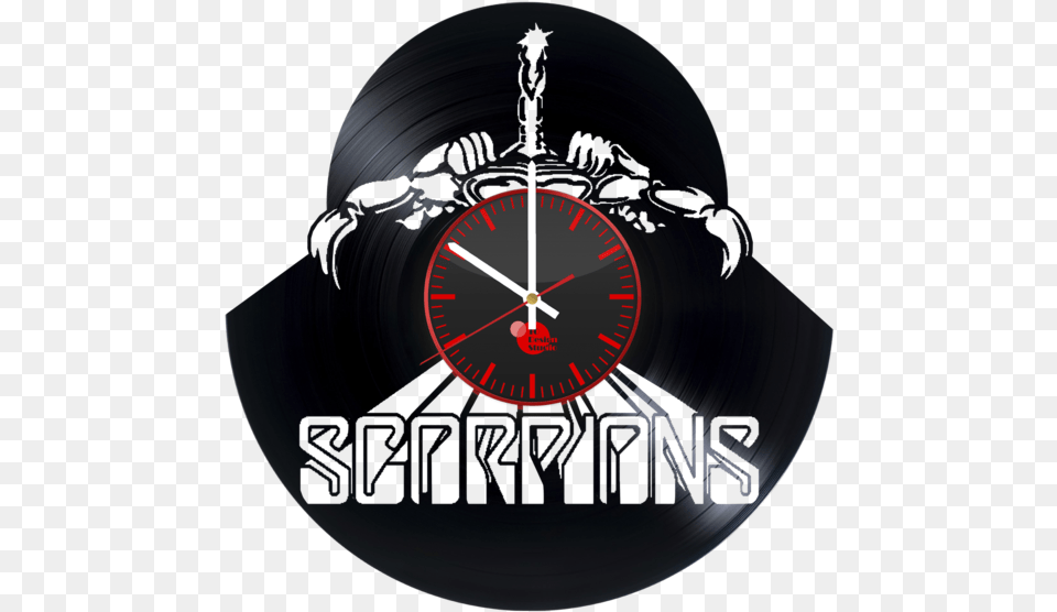 Scorpions Handmade Vinyl Record Wall Clock Cool Design Scorpions, Analog Clock Png Image