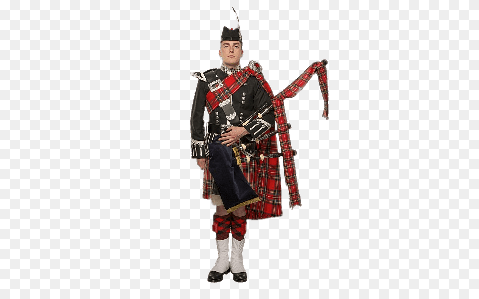 Scot Holding Bagpipes, Clothing, Skirt, Tartan, Teen Free Png