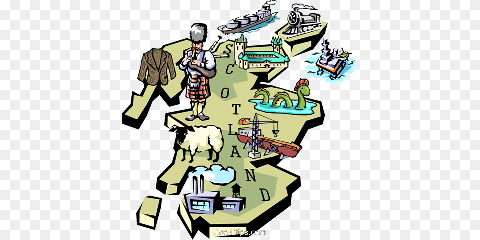 Scotland Map Royalty Vector Clip Art Illustration, Baby, Book, Publication, Person Free Png