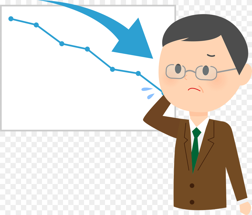 Scott Businessman Is Presenting A Descending Graph Clipart, Clothing, Coat, Accessories, Person Free Transparent Png