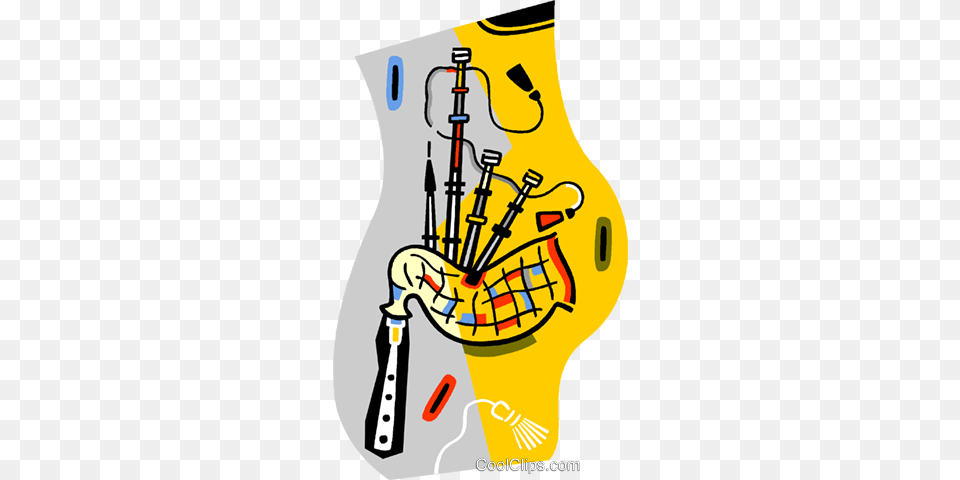 Scottish Bagpipes Royalty Vector Clip Art Illustration, Musical Instrument, Bagpipe Free Transparent Png