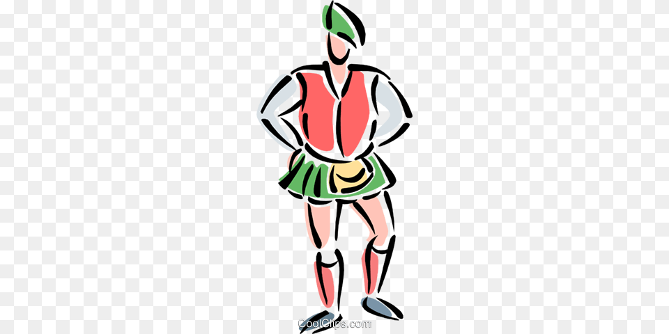 Scottish Dancer Royalty Vector Clip Art Illustration, Clothing, Costume, Person, Book Free Png Download