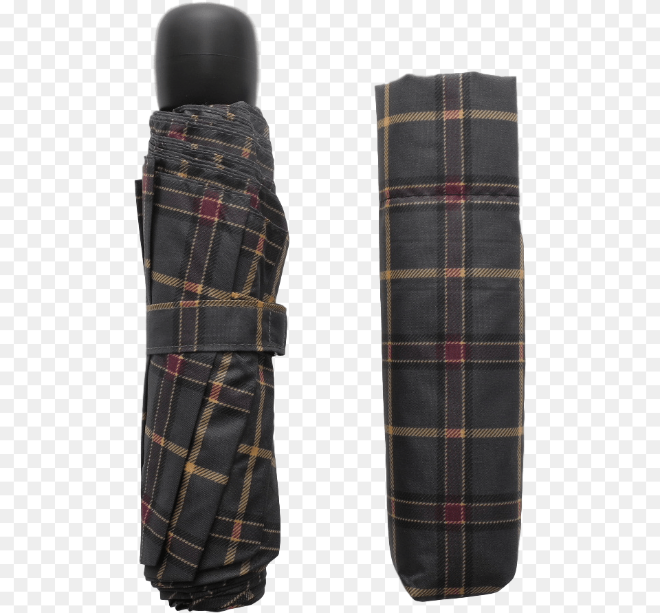 Scottish Grey Tartan Effect Folding Umbrella With Cover Umbrella, Clothing, Skirt, Accessories, Formal Wear Free Png Download