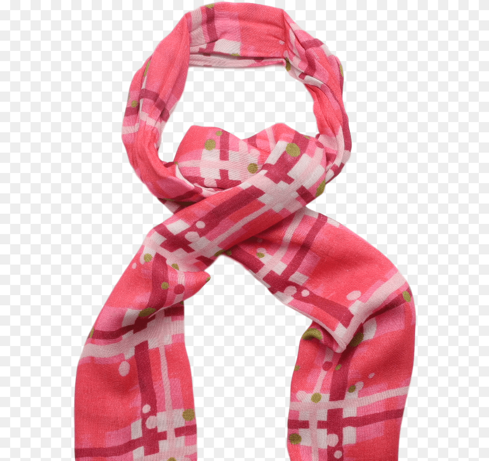 Scottish Ladies Gift Tartan Effect Scarf Stole Pink Scarf, Clothing Png