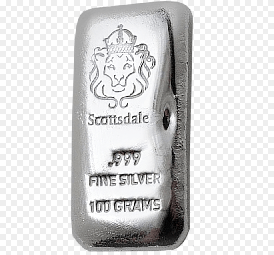 Scottsdale Mint 100g Cast Silver Bar Milk, Platinum, Can, Tin, Face Free Transparent Png