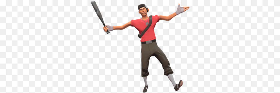 Scout Taunting With The Bat Equipped Team Fortress 2 Postavy, People, Person, Sword, Weapon Free Transparent Png