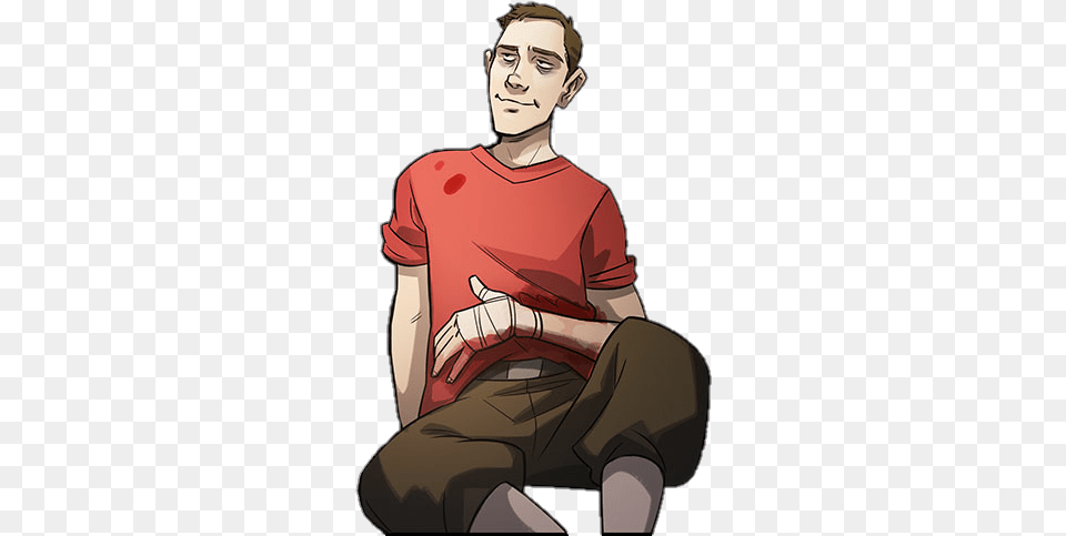 Scout Tf2scout Tf2comics Sitting, T-shirt, Clothing, Art, Adult Free Png Download