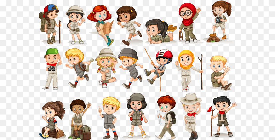 Scouting Camping Illustration Children Royalty Boy Scouts Cartoon, Baby, Person, Doll, Toy Free Png Download