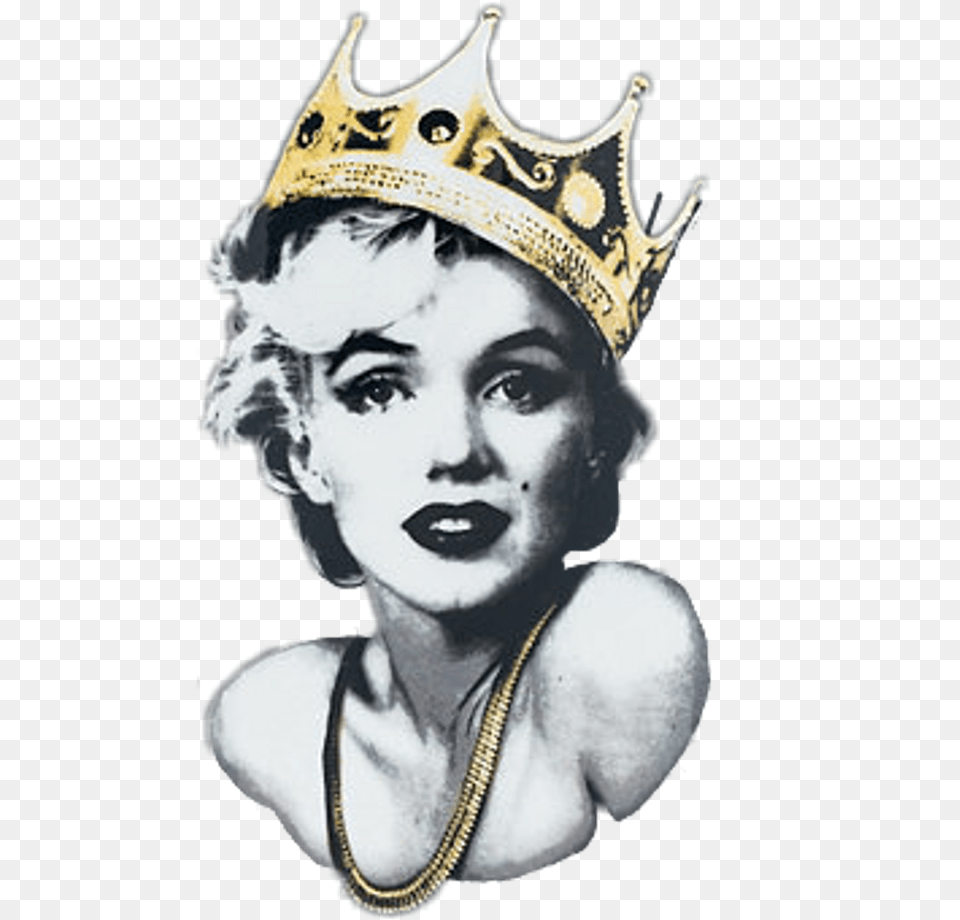 Scqueen Queen Crown Marilynmonroe Marilyn Monroe Marily Marilyn Monroe Painting On Canvas High Detail, Accessories, Jewelry, Wedding, Person Png Image