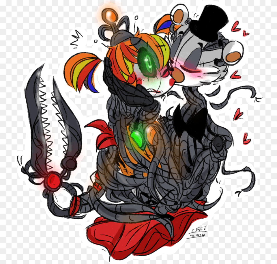 Scrap Baby X Molten Freddy By Circusfnaffamily Five Nights At Freddy39s Scrap Baby, Person, Art, Graphics, Head Png Image
