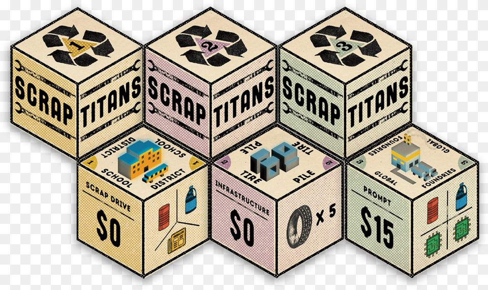 Scrap Titans Arrigames Cardboard Packaging, Text, Road Sign, Sign, Symbol Free Transparent Png