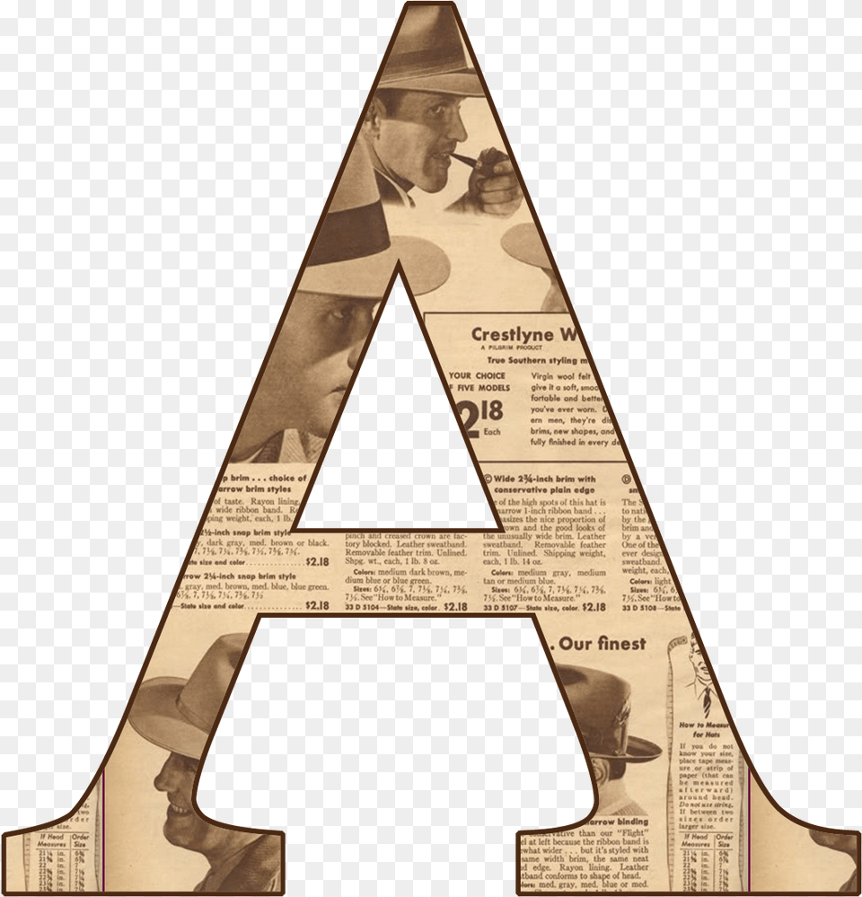 Scrapbook Alphabet Letras De Periodico, Triangle, Adult, Person, Female Free Transparent Png