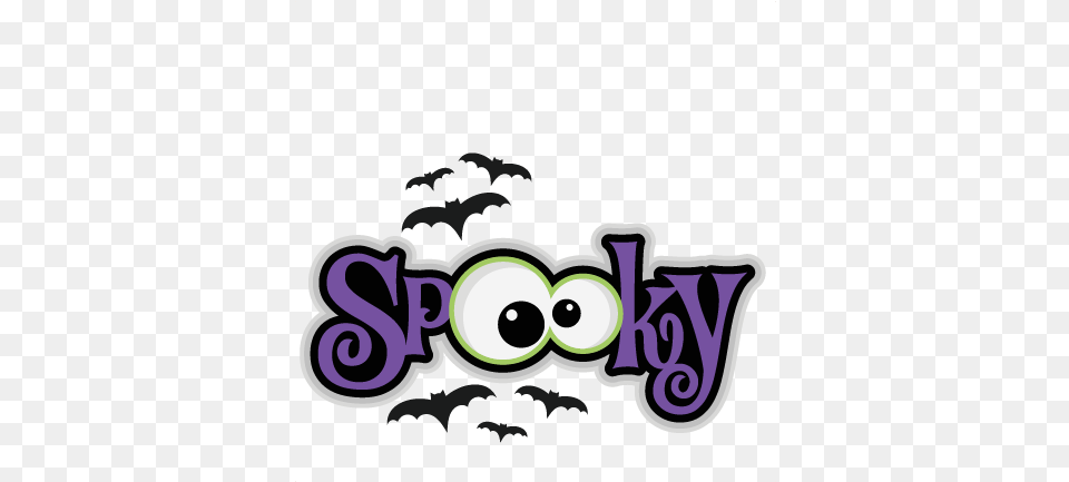 Scrapbook Title Svg Cutting Files Bat Halloween Clipart Spooky, Purple, Sticker, Art, Graphics Png Image