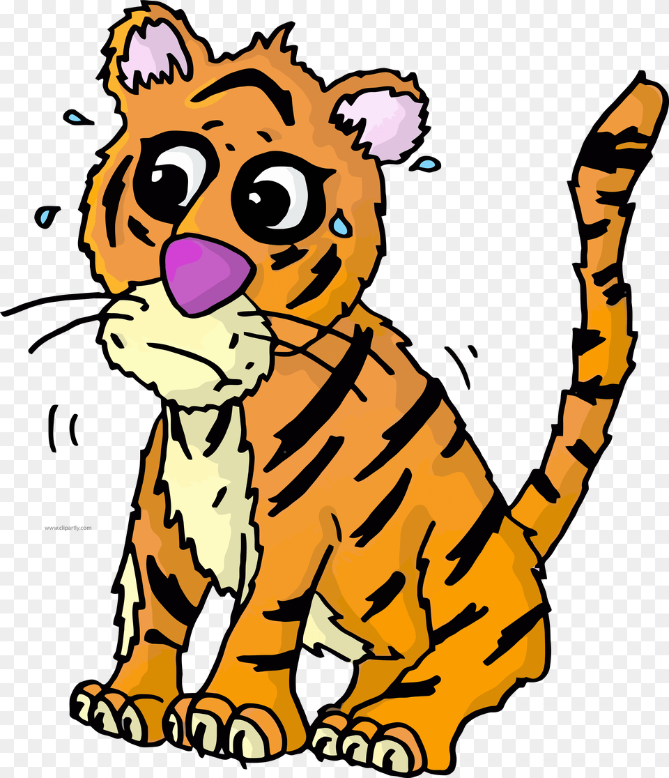 Scream Cartoon Tigger Clipart Download Scared Tiger Cartoon, Baby, Person, Face, Head Png Image