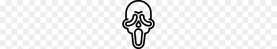 Scream Icon, Gray Png