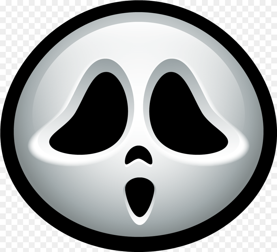 Scream Outline Mask Halloween Outlined Halloween Ghost Face Scary Icon, Accessories, Disk Free Png