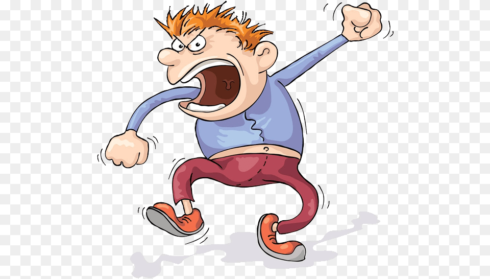 Screaming Anger Cartoon Clip Art Mad And Angry Synonyms, Baby, Person, Book, Comics Png