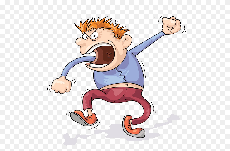 Screaming Anger Cartoon Clip Art Man Angry Man Cartoon, Baby, Person, Face, Head Free Png Download