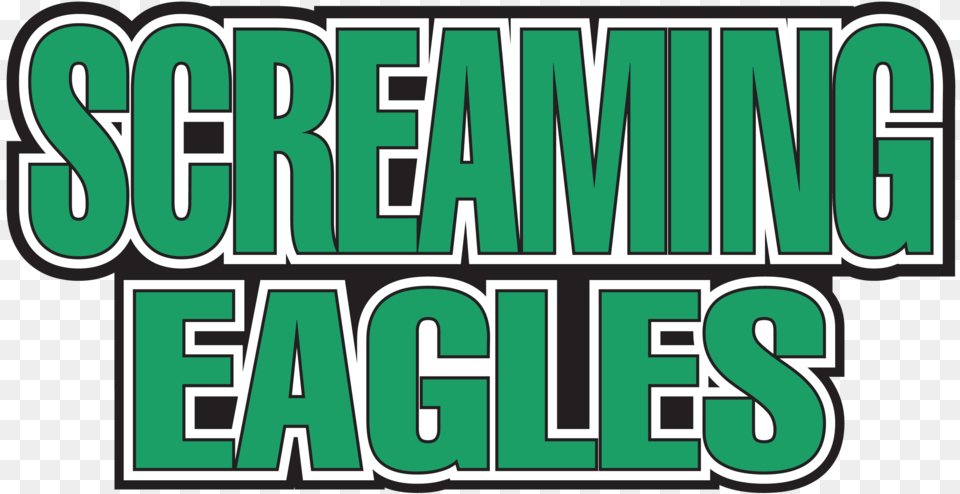 Screaming Eagles Logotype Logo, Text, Scoreboard, Green Png