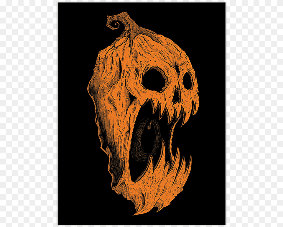 Screaming Pumpkin Screen Print Halloween, Animal, Lion, Mammal, Wildlife Png