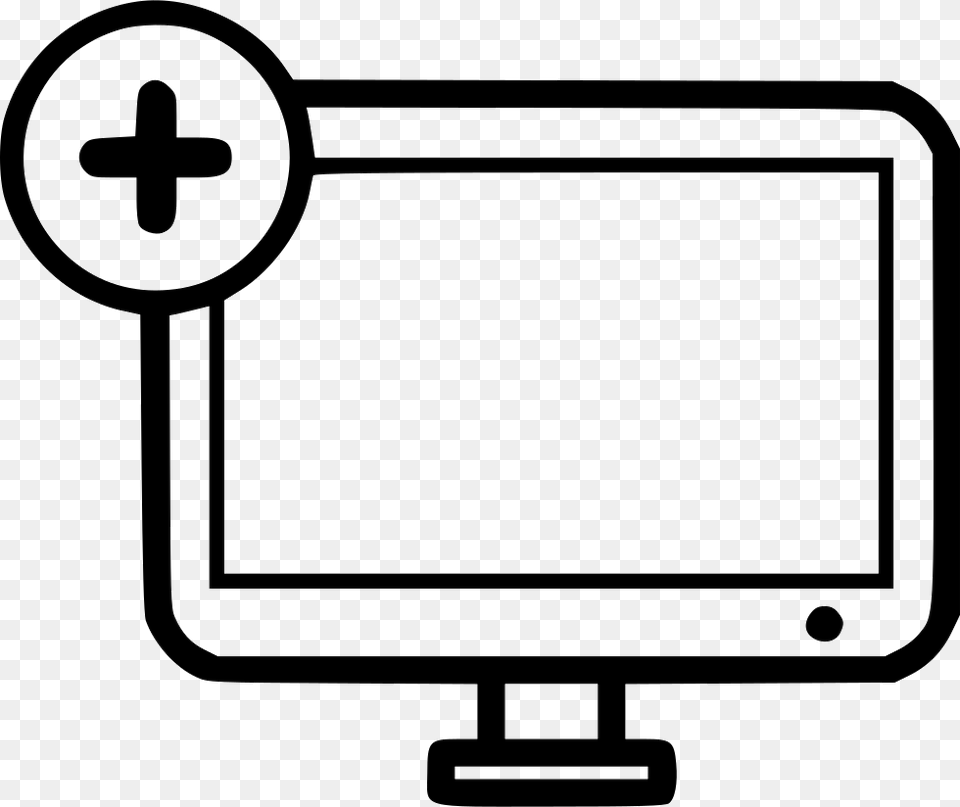 Screen Plus Add Computer Desktop Monitor Desktop Alert Icon, Electronics, Blackboard Png Image
