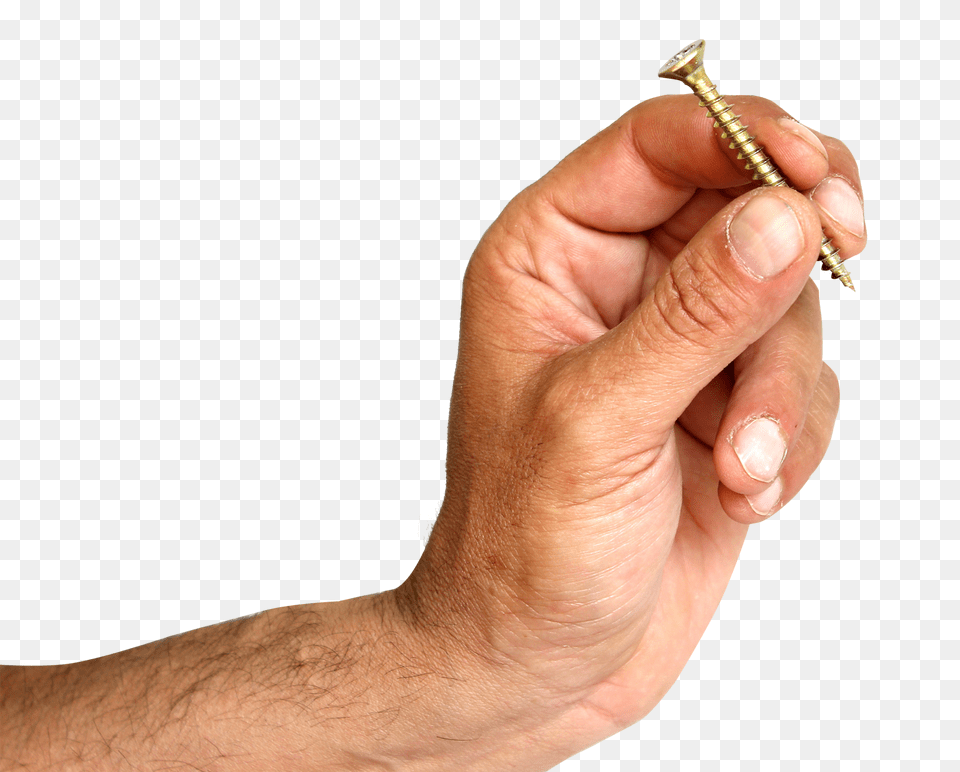 Screw In Hand Body Part, Finger, Person, Machine Png Image