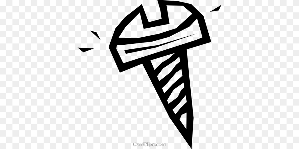 Screw Royalty Vector Clip Art Illustration, Cross, Symbol, Blade, Dagger Png Image