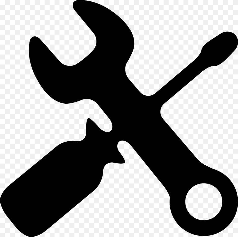 Screwdriver And Wrench Symbol Screwdriver Wrench, Stencil Free Png