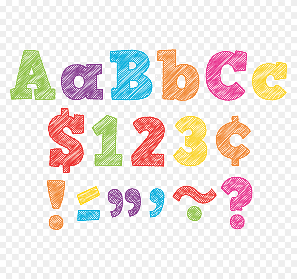Scribble Bold Block Letters Combo Pack, Number, Symbol, Text Png Image