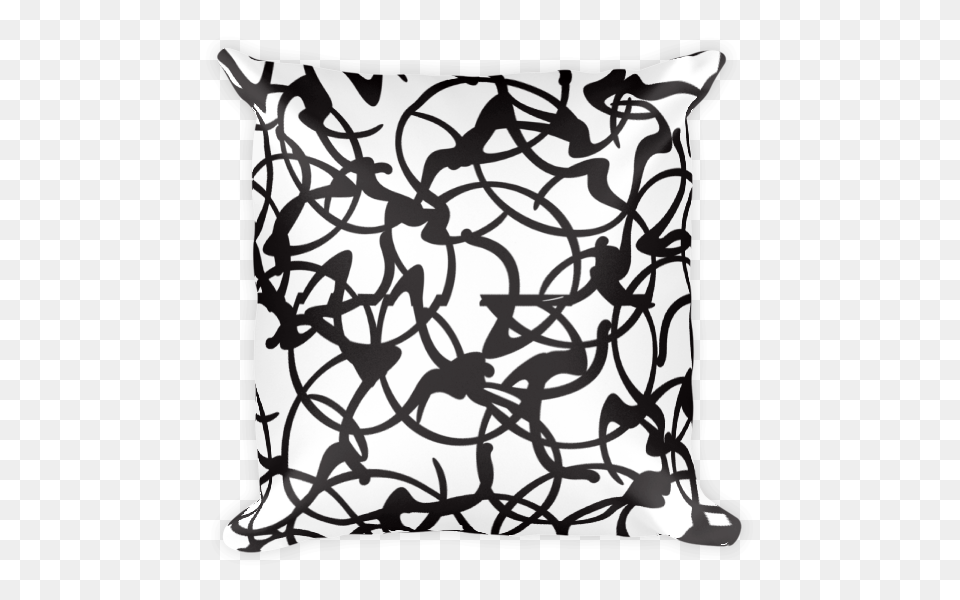 Scribble Doodle Square Pillow, Cushion, Home Decor Png