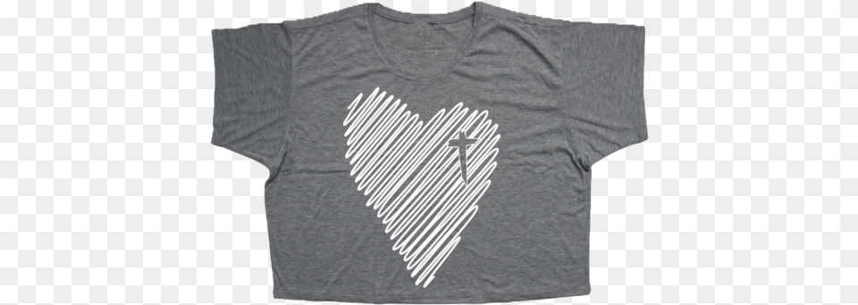 Scribble Heart Boxy Tee Long Sleeved T Shirt, Clothing, T-shirt Free Png Download