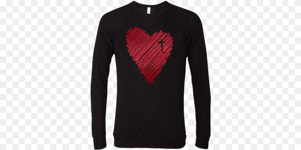 Scribble Heart Long Sleeve Tee, Clothing, Long Sleeve, T-shirt, Knitwear Png