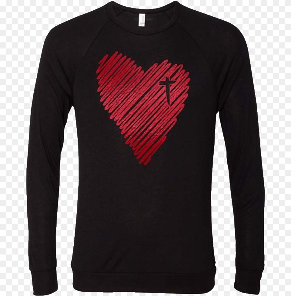 Scribble Heart Long Sleeve Tee Long Sleeved T Shirt, Clothing, Long Sleeve, Knitwear, Sweater Free Transparent Png