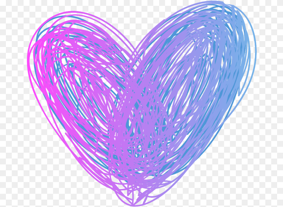 Scribble Heart Sticker By Nwright8513 Blue Doodle Heart, Light, Neon, Purple, Pattern Free Transparent Png