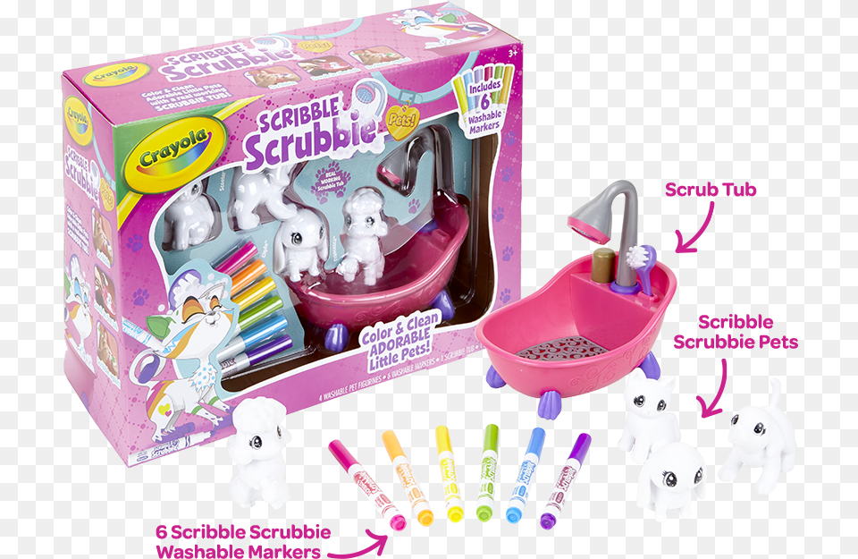 Scribble Scrubbie Scrub Tub Set Crayola Scribble Scrubbie Pets Scrub Tub Playset, Person Png
