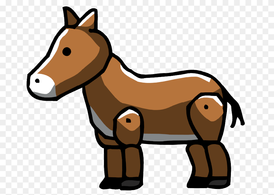 Scribblenauts Donkey, Animal, Colt Horse, Horse, Mammal Free Transparent Png