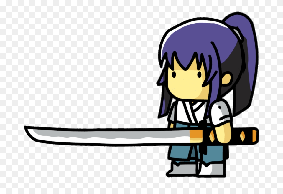 Scribblenauts Female Martial Arts Fighter, Sword, Weapon, Book, Comics Free Transparent Png