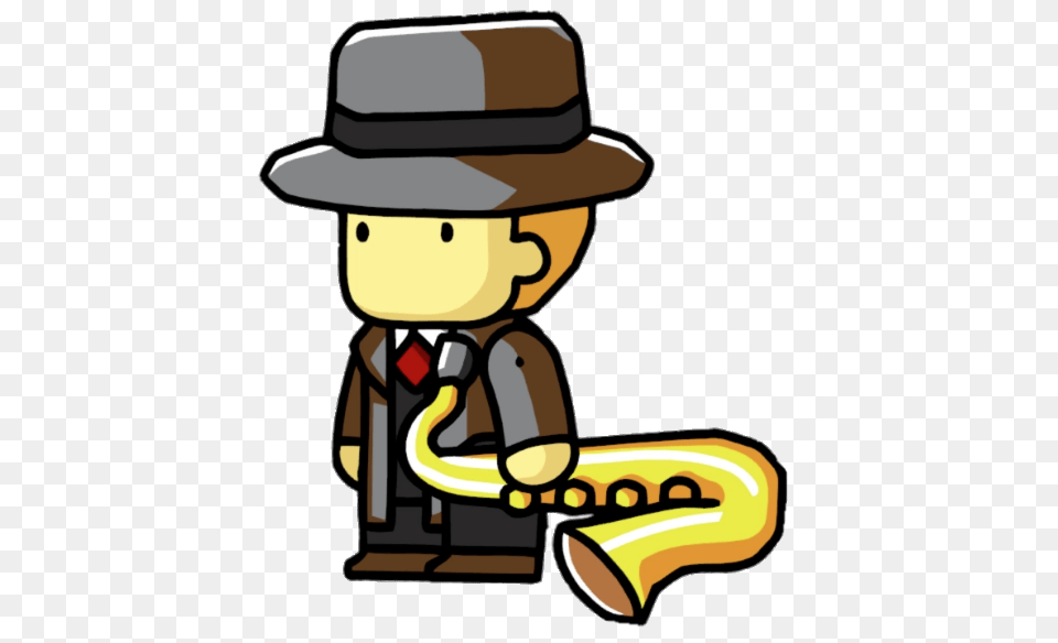 Scribblenauts Saxophonist, Clothing, Hat, Face, Food Png Image