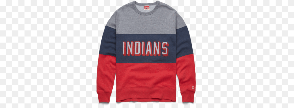 Script Cleveland Indians Stripe Crewneck Retro Mlb Sweater, Clothing, Knitwear, Sweatshirt, Hoodie Png