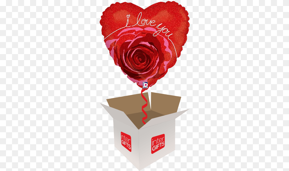Script Red Rose Heart 60th Mum Birthday Balloons, Flower, Plant, Box, Cardboard Png Image