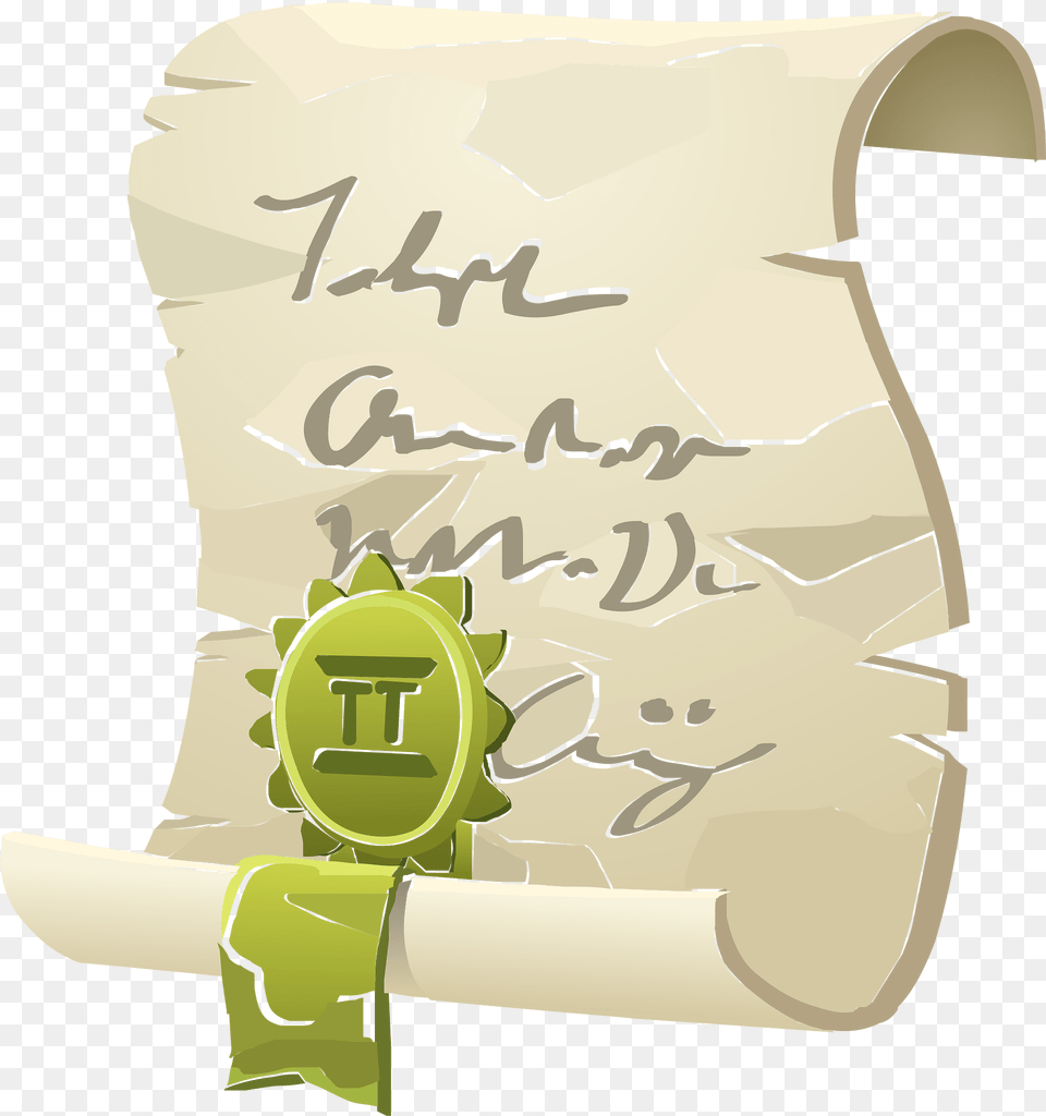 Script With Green Seal Clipart, Text, Document, Scroll, Dynamite Free Png