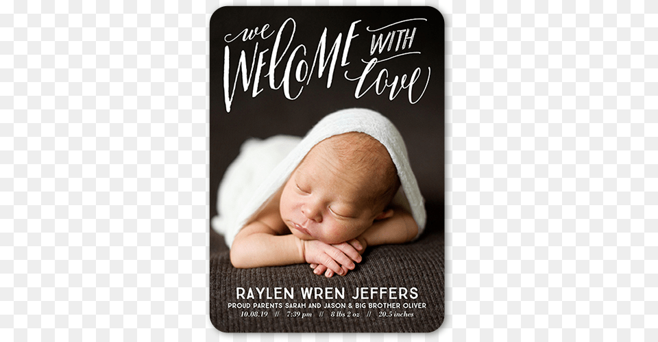 Scripted Welcome Rounded Corners White Baby Shower, Face, Head, Newborn, Person Png Image