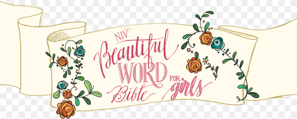 Scripture Verse Clipart Niv Beautiful Word Bible For Girls Hardcover, Text, Handwriting, Envelope, Greeting Card Png