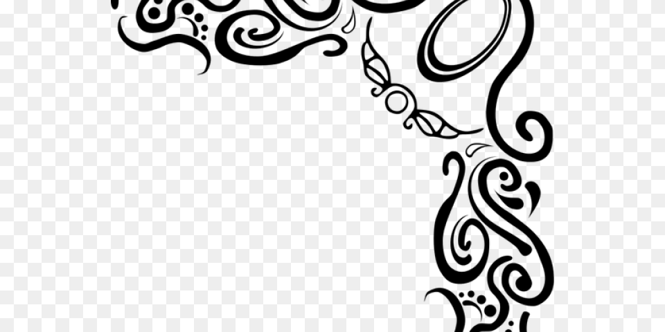 Scroll Clipart Decorative Edge Marcos Con Lineas Curvas, Nature, Night, Outdoors, Silhouette Png