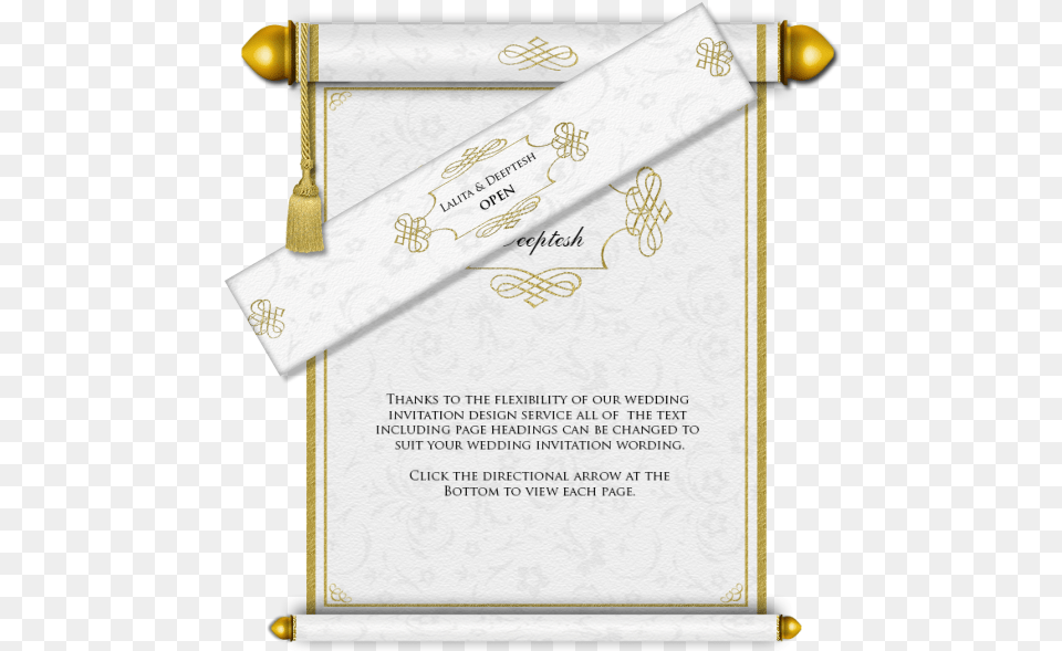 Scroll Clipart Wedding Indian Invitation, Text, Document Png