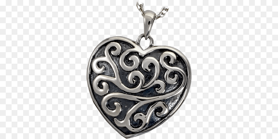 Scroll Filigree Heart Cremation Pendant Locket, Accessories, Jewelry Free Png Download