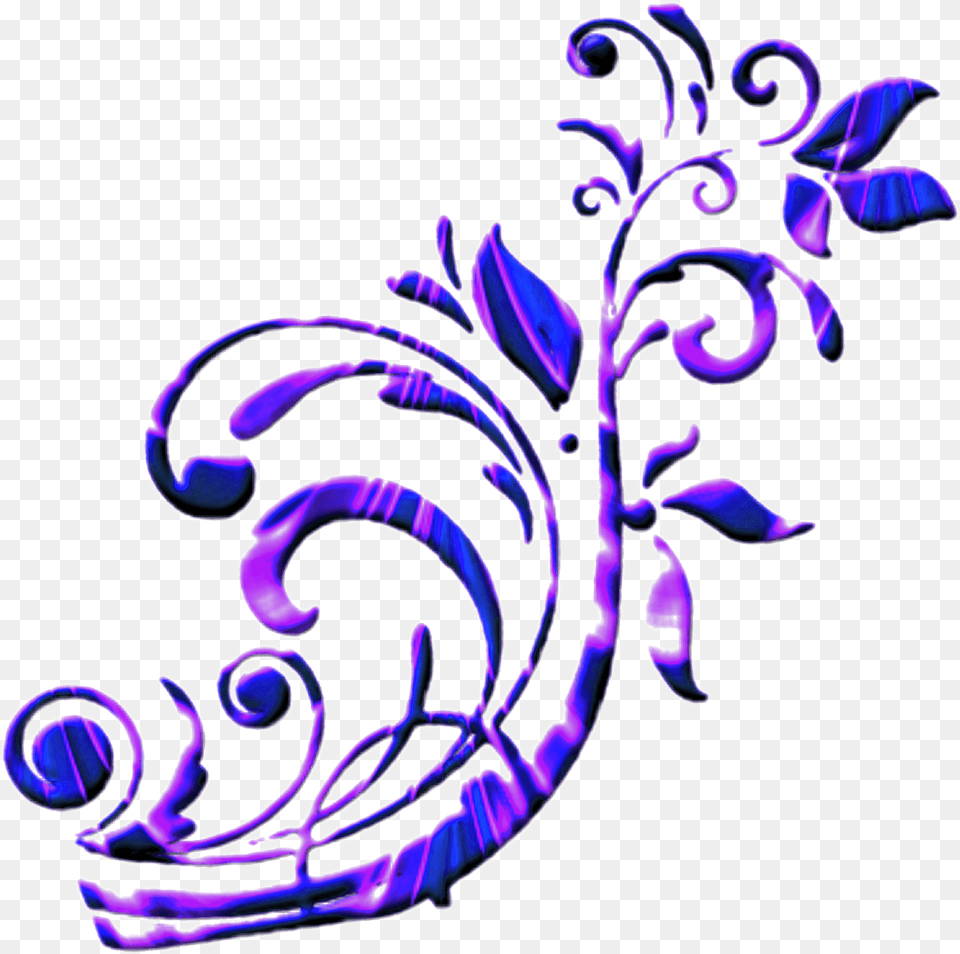 Scroll Purple Blue Swirl Border Frame, Art, Floral Design, Graphics, Pattern Png Image